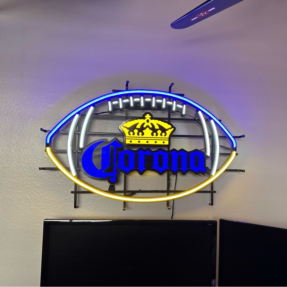 Corona extra football LED neon sign 2ft tall 3 ft wide